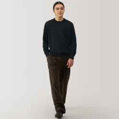 Clearance Muji Pull à col rond en laine tricot fin pour homme
