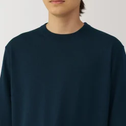 Clearance Muji Pull à col rond en laine tricot fin pour homme