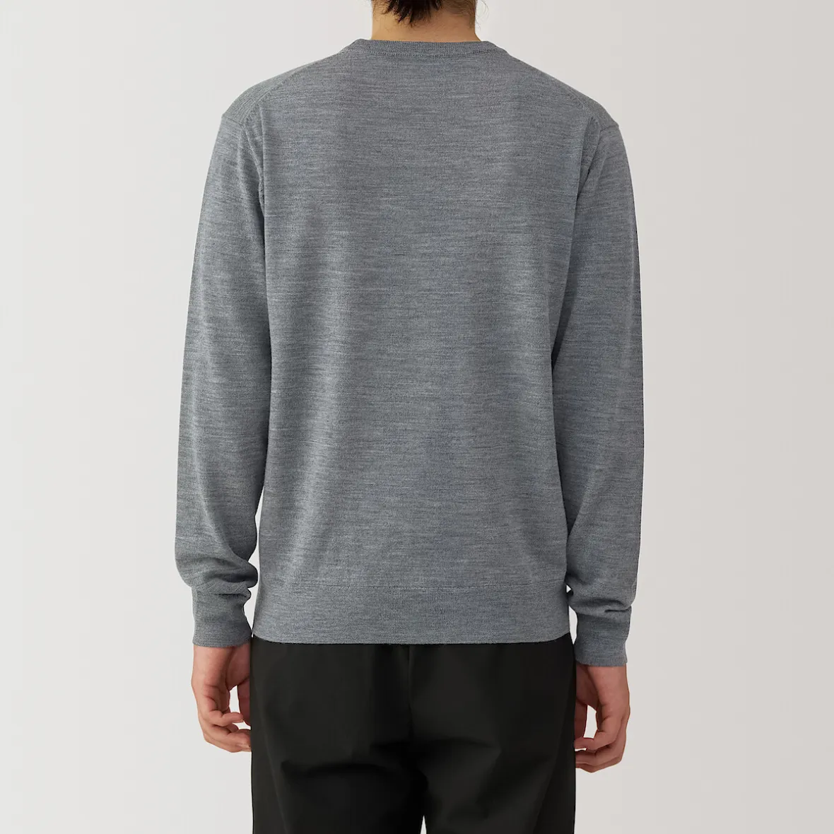 Clearance Muji Pull à col rond en laine tricot fin pour homme