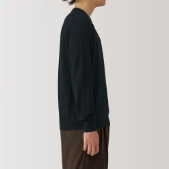 Clearance Muji Pull à col rond en laine tricot fin pour homme