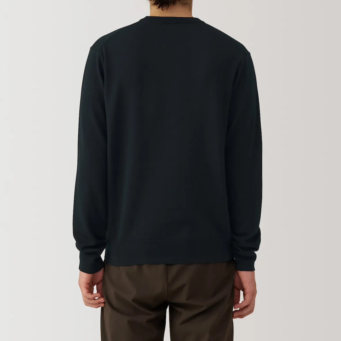 Clearance Muji Pull à col rond en laine tricot fin pour homme