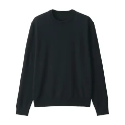 Clearance Muji Pull à col rond en laine tricot fin pour homme