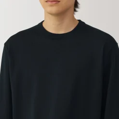 Clearance Muji Pull à col rond en laine tricot fin pour homme