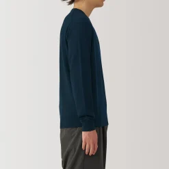 Clearance Muji Pull à col rond en laine tricot fin pour homme