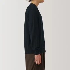 Clearance Muji Pull à col rond en laine tricot fin pour homme