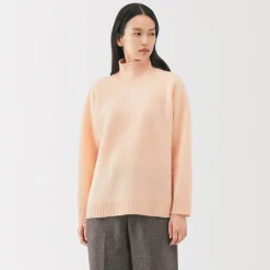 Clearance Muji Pull à col roulé en yak et laine pour femme