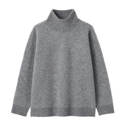 Clearance Muji Pull à col roulé en yak et laine pour femme