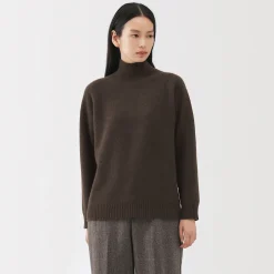 Clearance Muji Pull à col roulé en yak et laine pour femme