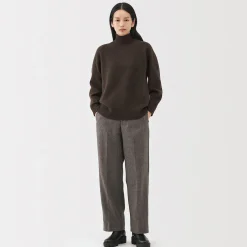 Clearance Muji Pull à col roulé en yak et laine pour femme