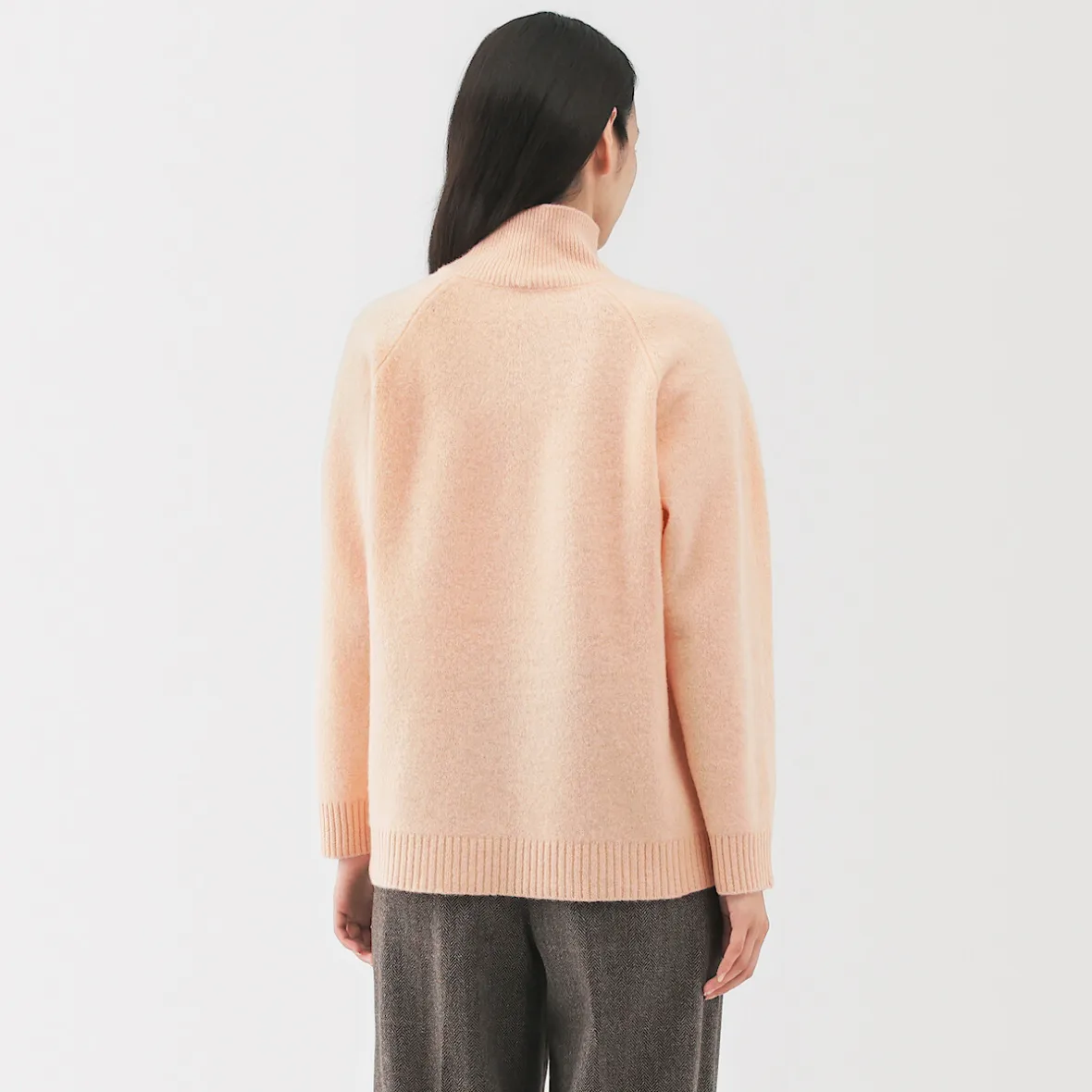 Clearance Muji Pull à col roulé en yak et laine pour femme