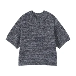 Clearance Muji Pull à manches mi-longues bouclé en mélange de coton pour femme