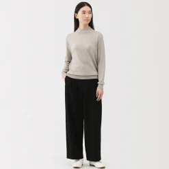 New Muji Pull col montant en laine à fine maille femme