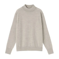 New Muji Pull col montant en laine à fine maille femme