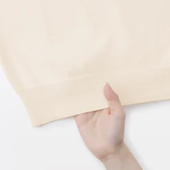 New Muji Pull col montant en laine à fine maille femme