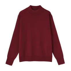 New Muji Pull col montant en laine à fine maille femme