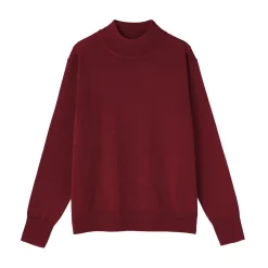New Muji Pull col montant en laine à fine maille femme