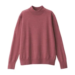 New Muji Pull col montant en laine à fine maille femme