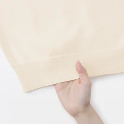 New Muji Pull col montant en laine à fine maille femme