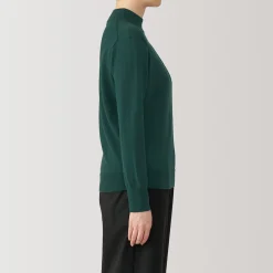 New Muji Pull col montant en laine à fine maille femme