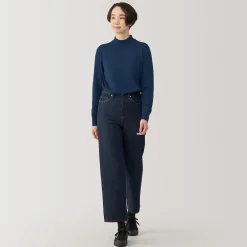 New Muji Pull col montant en laine à fine maille femme