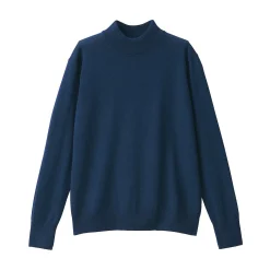 New Muji Pull col montant en laine à fine maille femme