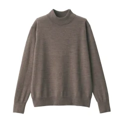 New Muji Pull col montant en laine à fine maille femme