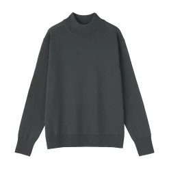 New Muji Pull col montant en laine à fine maille femme
