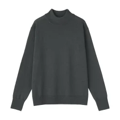 New Muji Pull col montant en laine à fine maille femme