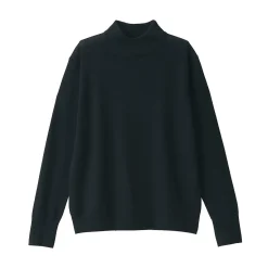 New Muji Pull col montant en laine à fine maille femme