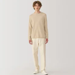 Clearance Muji Pull col rond en cachemire pour homme