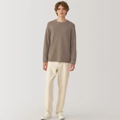 Clearance Muji Pull col rond en cachemire pour homme