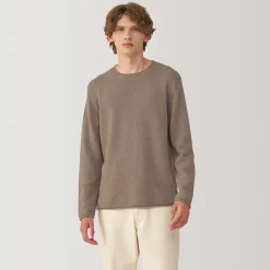 Clearance Muji Pull col rond en cachemire pour homme