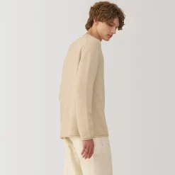 Clearance Muji Pull col rond en cachemire pour homme