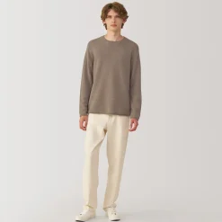 Clearance Muji Pull col rond en cachemire pour homme