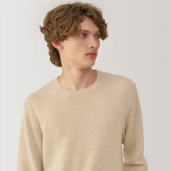 Clearance Muji Pull col rond en cachemire pour homme