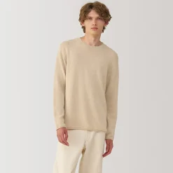 Clearance Muji Pull col rond en cachemire pour homme