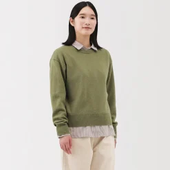 Discount Muji Pull col rond en tricot de laine moyen femme