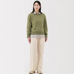 Discount Muji Pull col rond en tricot de laine moyen femme