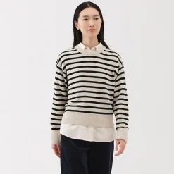 Discount Muji Pull col rond en tricot de laine moyen femme