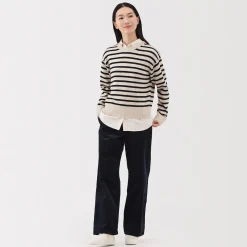 Discount Muji Pull col rond en tricot de laine moyen femme