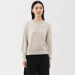 Discount Muji Pull col rond en tricot de laine moyen femme
