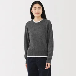 Discount Muji Pull col rond en tricot de laine moyen femme