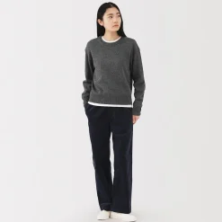 Discount Muji Pull col rond en tricot de laine moyen femme