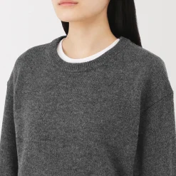 Discount Muji Pull col rond en tricot de laine moyen femme