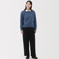 Discount Muji Pull col rond en tricot de laine moyen femme