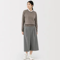 Discount Muji Pull col rond en tricot de laine moyen femme