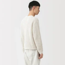 Best Muji Pull en coton biologique à grosses mailles et torsadé pour homme