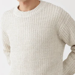 Best Muji Pull en coton biologique à grosses mailles et torsadé pour homme