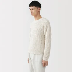 Best Muji Pull en coton biologique à grosses mailles et torsadé pour homme