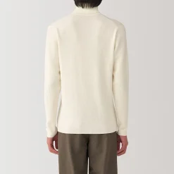 Hot Muji Pull en laine côtelée col roulé homme